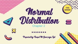 Prepared by: Roqui M. Gonzaga, Lpt
Chapter 2
11th
GRADE
Normal
Distribution
 