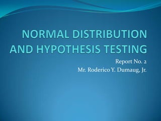 Report No. 2
Mr. Roderico Y. Dumaug, Jr.
 