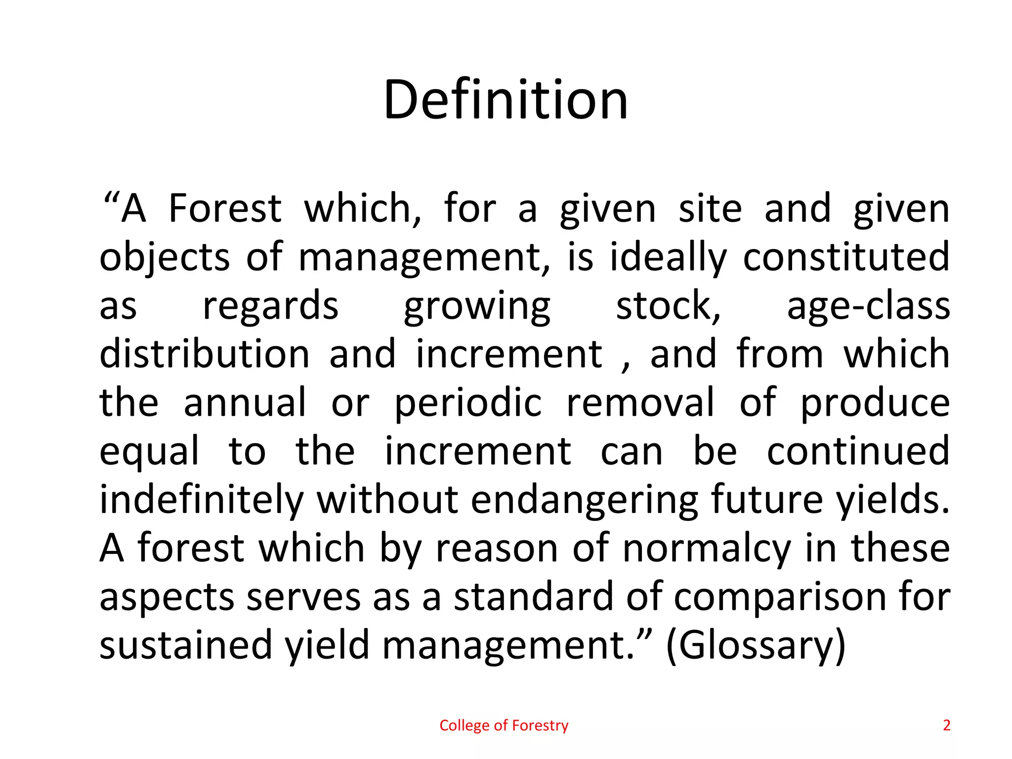 Normal forest – growing stock and increment | PPT