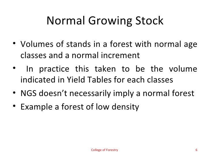 Normal forest growing stock and increment