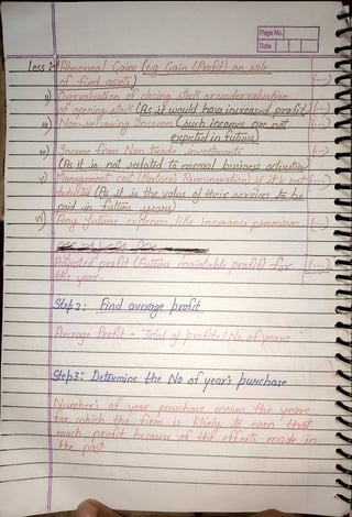 Normal Handwritten Notes Change in Profit Sharing Ratio among The ...