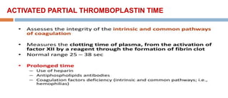 ACTIVATED PARTIAL THROMBOPLASTIN TIME
 
