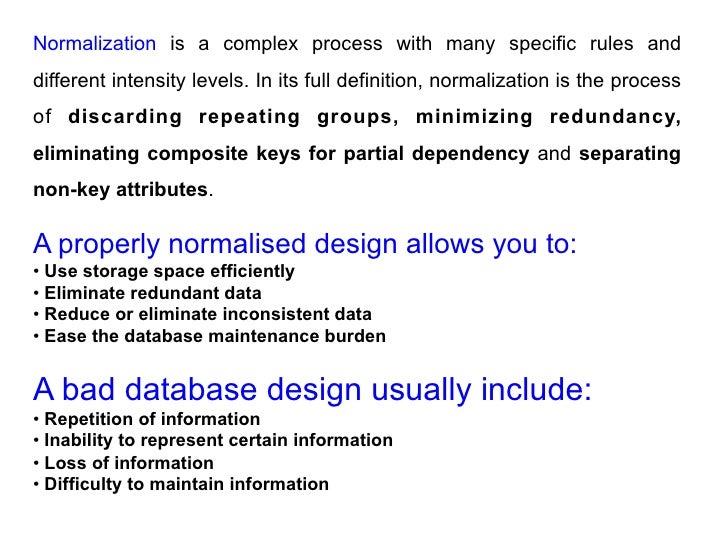 Normalisation student summary