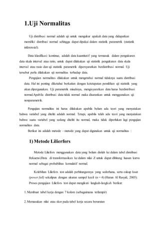 Metode Normal Normalitas & homogenitas | DOCX