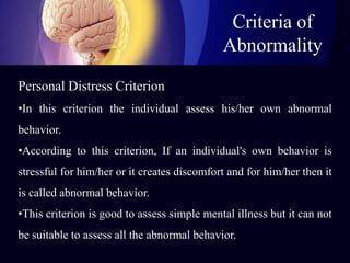 Concept of Normality and Abnormality 