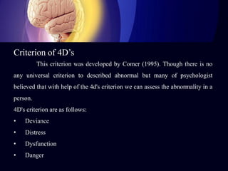 Concept of Normality and Abnormality 
