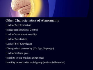 Concept of Normality and Abnormality 