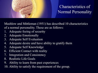 Concept of Normality and Abnormality 
