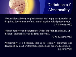 Concept of Normality and Abnormality 