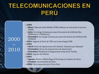 TELECOMUNICACIONES EN PERÚ 