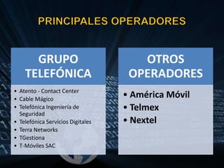 PRINCIPALES OPERADORES