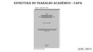 ESTRUTURA DO TRABALHO ACADÊMICO – CAPA
(UFC, 2017)
 