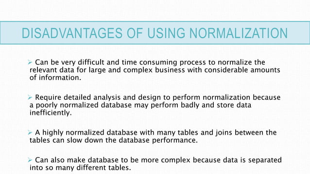 Importance of Normalization | PPTX | Databases | Computer Software and ...