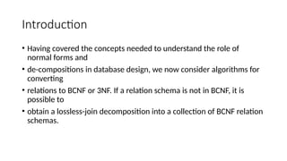Advanced Decomp Advanced Database Normalization: BCNF and 3NF Decomposition Algorithms ...