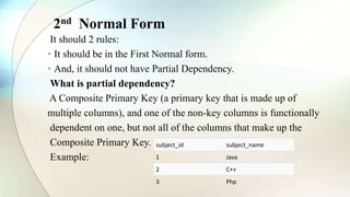 normalization of database management ppt | PPTX