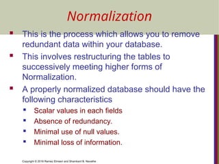 Navathe Normalization Solution normalization Normal Forms Based on Primary Keys.ppt