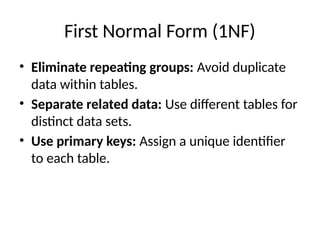 Data Normalization First Normal Form Normalization and types of normalization.pptx