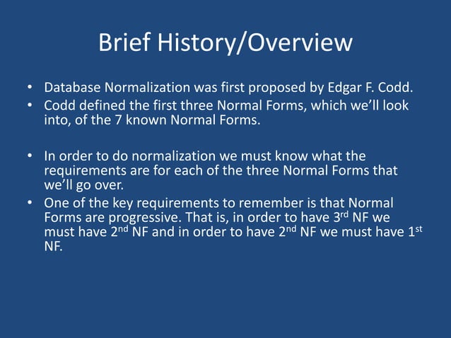 Database Normalization - First, second and Third Normal Forms with an ...