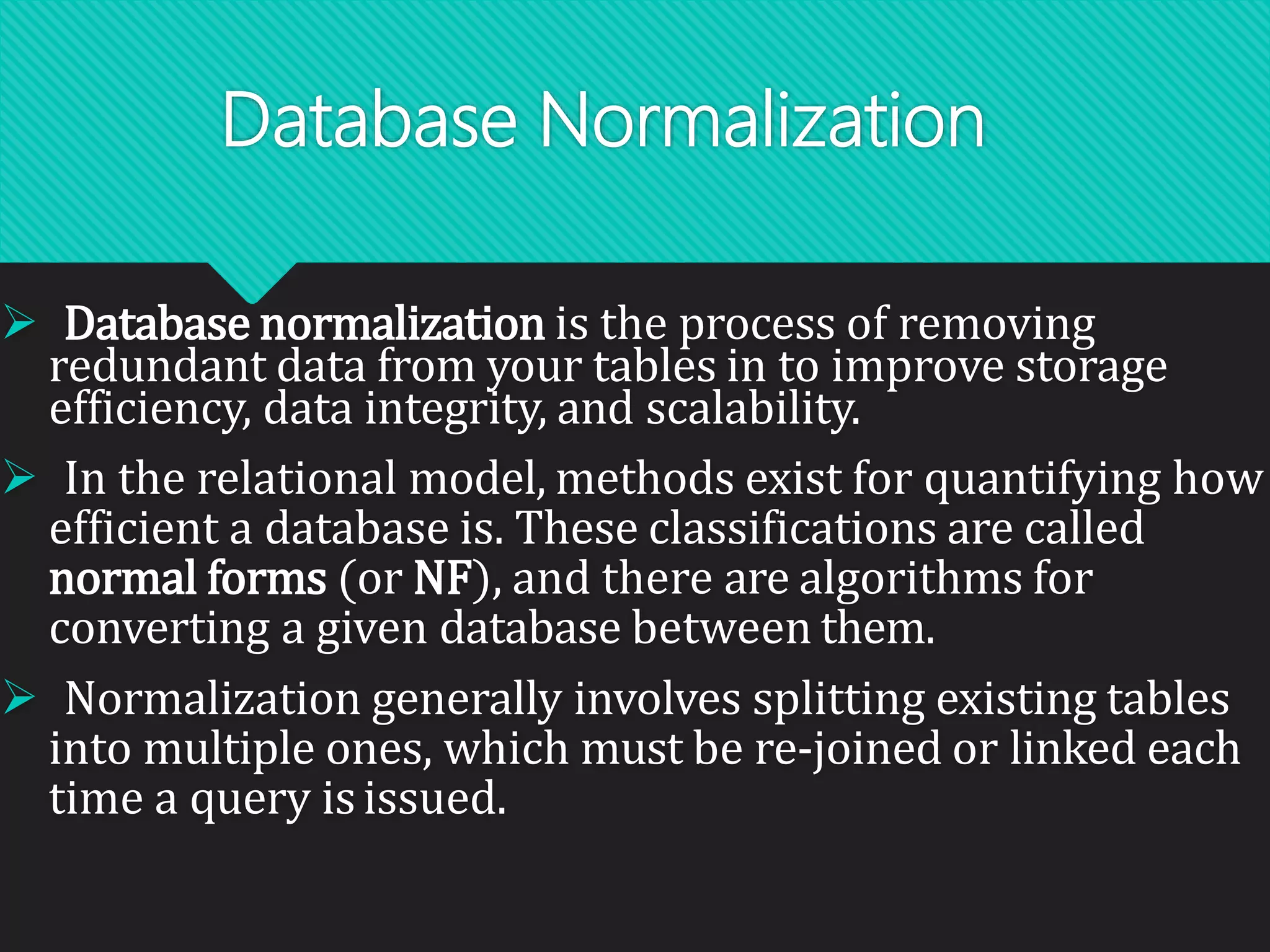 Normalization presentation in Database Management System | PPTX ...