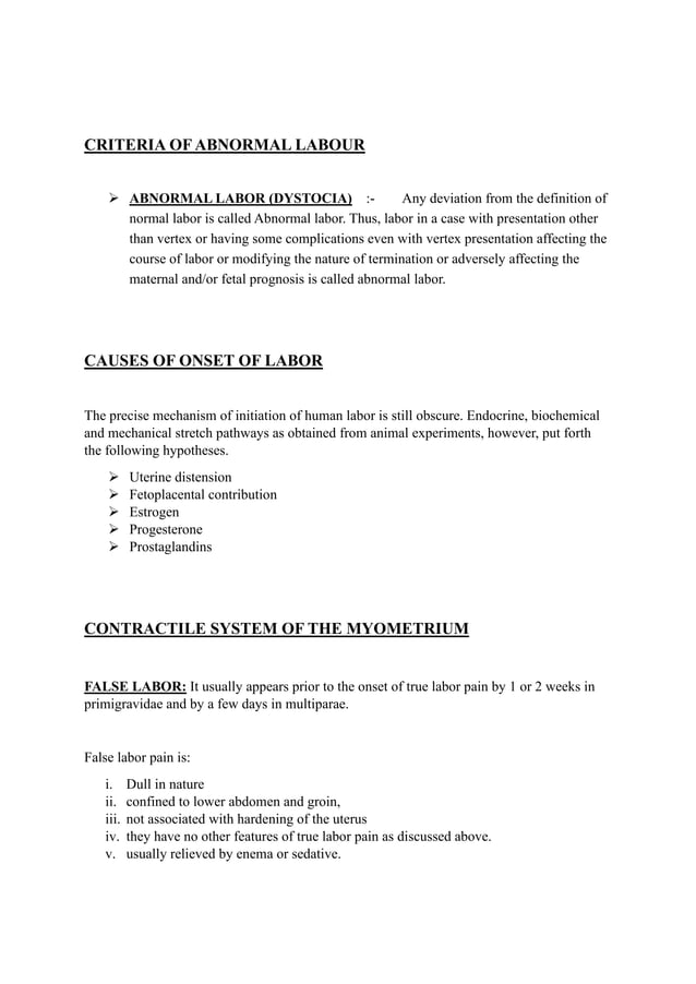 Normal labor a presentation by medicos pdf