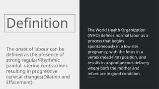 Labor Simple Definition Normal Labor with all stages and complete management | PPTX