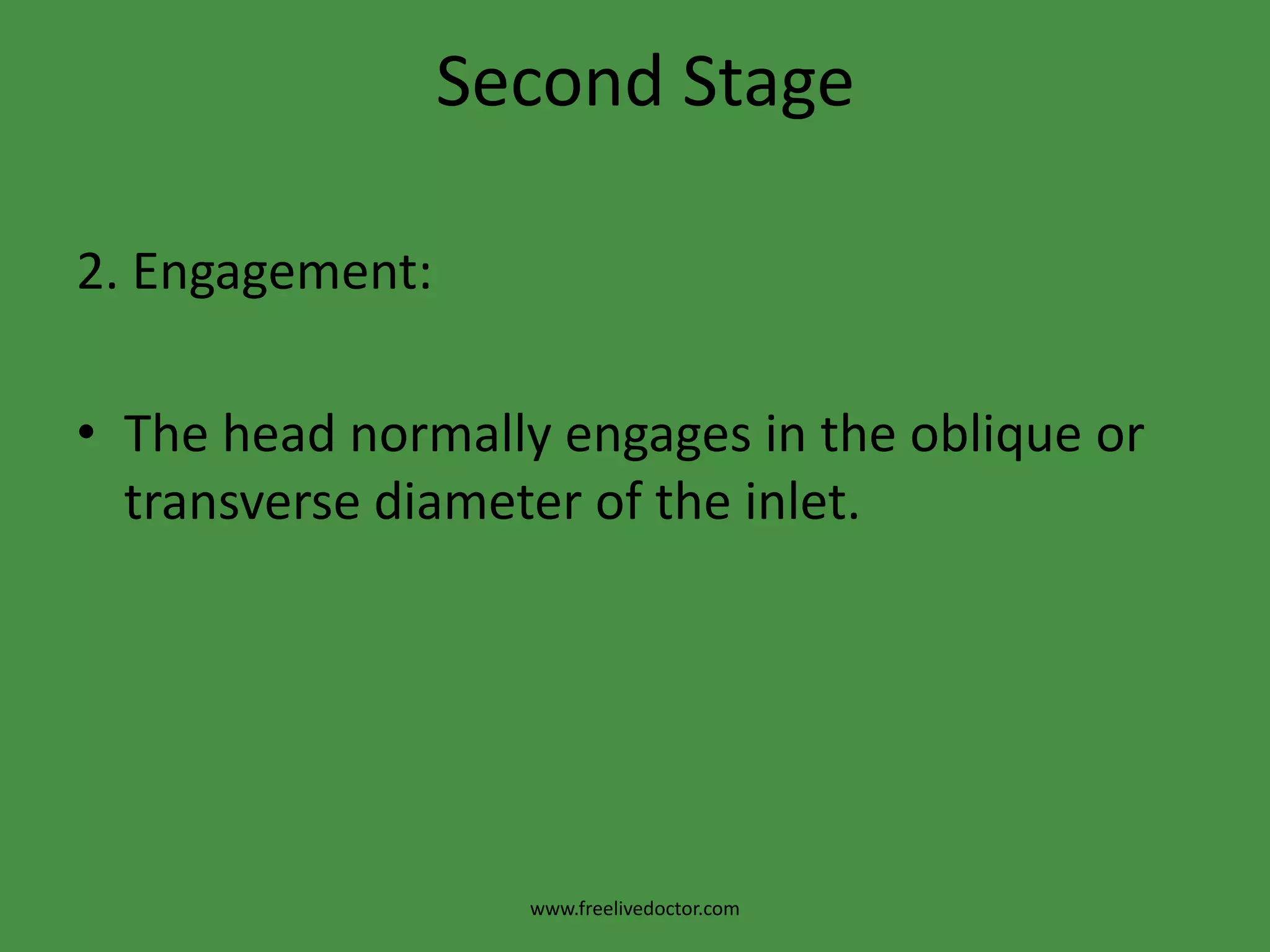 First StagePhases of cervical dilatationThe phase of maximum slope is the most detectable and the two other phases are of shorter duration and can be detected only by frequent vaginal examination.The normal rate of cervical dilatation in active phase is 1.2 cm/ hour in primigravidae and 1.5 cm/hour in multiparae. If the rate is < 1cm / hour it is considered prolonged.www.freelivedoctor.com