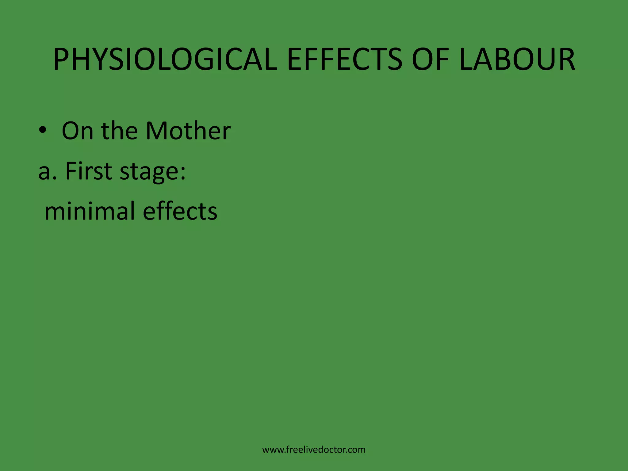 Third StageDuncan’s mechanism (20%)a. The lower edge of the placenta separates first and placenta is delivered side ways.b. There is more liability of bleeding and retained fragments.www.freelivedoctor.com