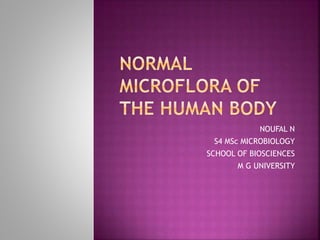 NOUFAL N
S4 MSc MICROBIOLOGY
SCHOOL OF BIOSCIENCES
M G UNIVERSITY
 