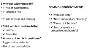 Vernox Rash normal neonate and physiological adaptation | PPTX