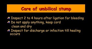 Stump Care.pdf Comprehensive Overview of Normal Newborn Care and Adaptation at Birth | PDF
