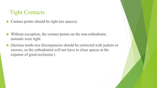 Tooth Contact Exceptions Normal occlusion.pptx