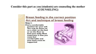 Consider this part as you (students) are counseling the mother
(COUNSELING)
 