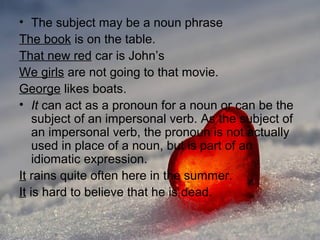 Normal Sentence Examples Normal sentence pattern in english | PPT