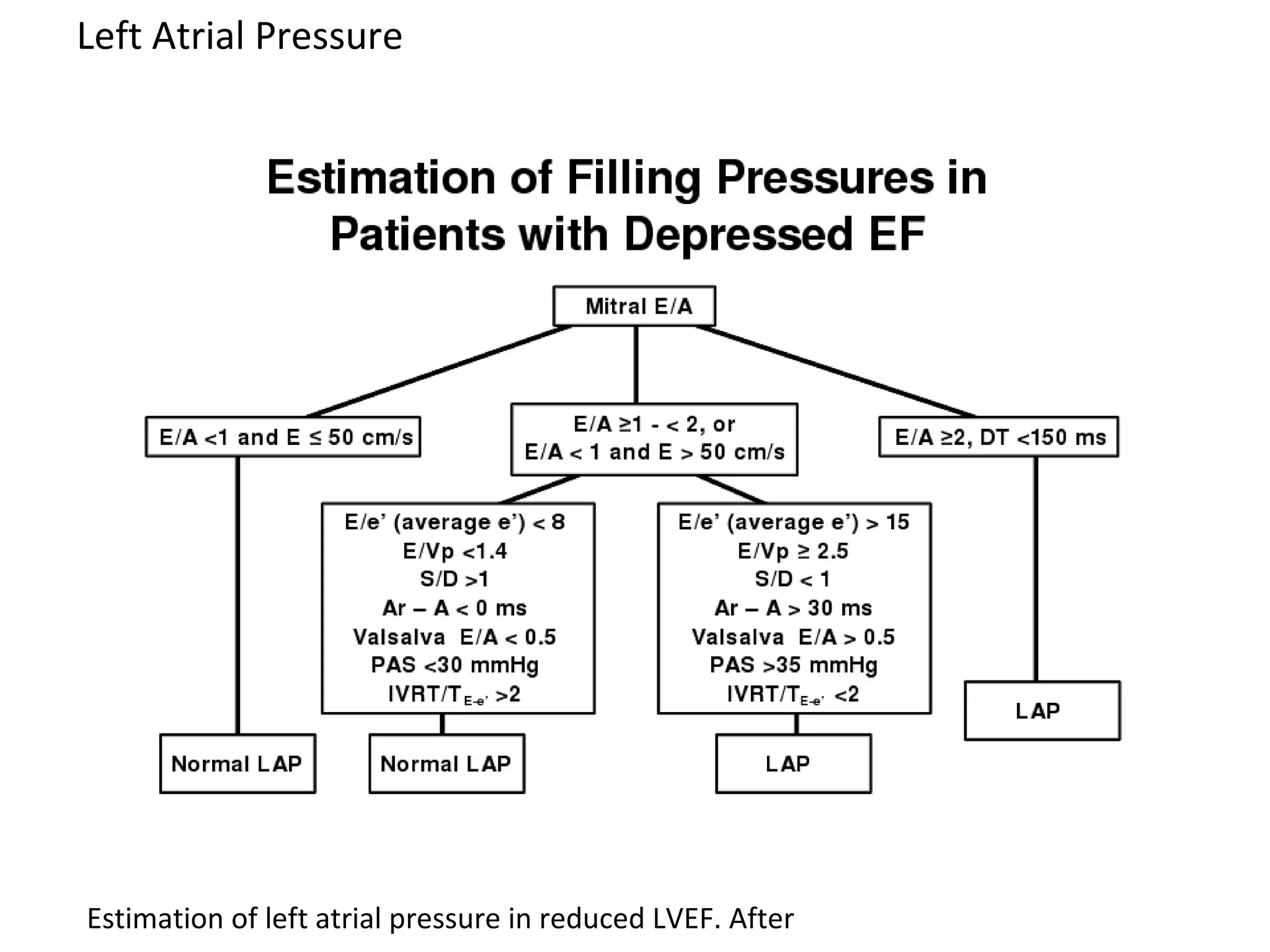 Estimation of left atrial pressure in reduced LVEF. After
Left Atrial Pressure
 