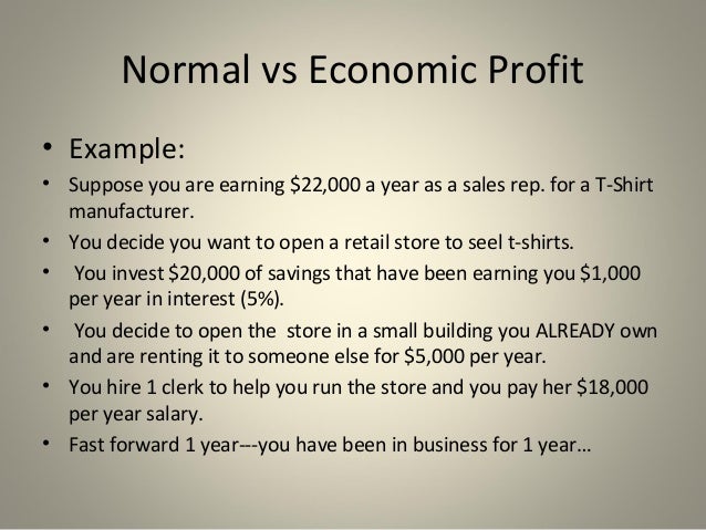 Normal vs Economic Profits