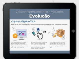 Evolução
Visão de performance - Afiliados
 