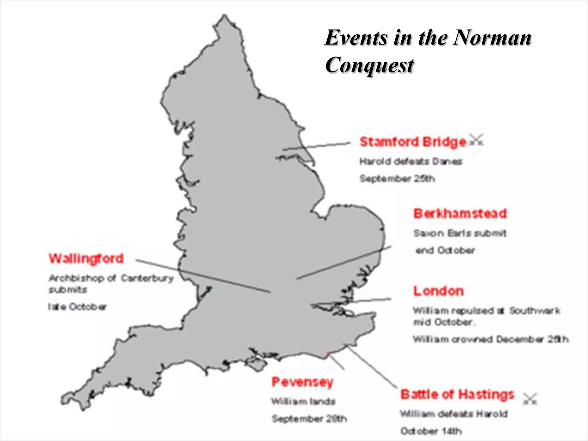 Events in the Norman
Conquest
 