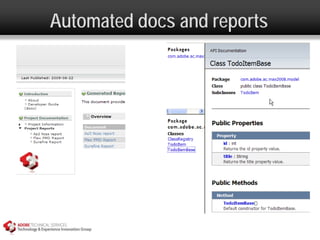 Automated docs and reports
 