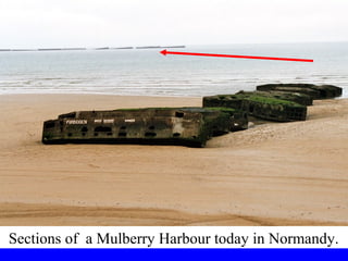 Sections of a Mulberry Harbour today in Normandy. 
 