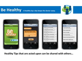 Others…A “User-centered” InterventionThat requires at least 10 minutes of daily interaction with the ThreeTwoMe platform.| Slide 8WebSmart-phoneAppsBe sure to check your email for this this week’s topic from ThreeTwoMeMobile Txt MsgsEmailOther ToolsBathroom ScalePedometer