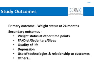 Facebook user / willing to start using FacebookRECRUITMENT BEGINS:May 2011ENROLLMENT BEGINS:  June 2011n = 200Comparisonn = 200Treatment