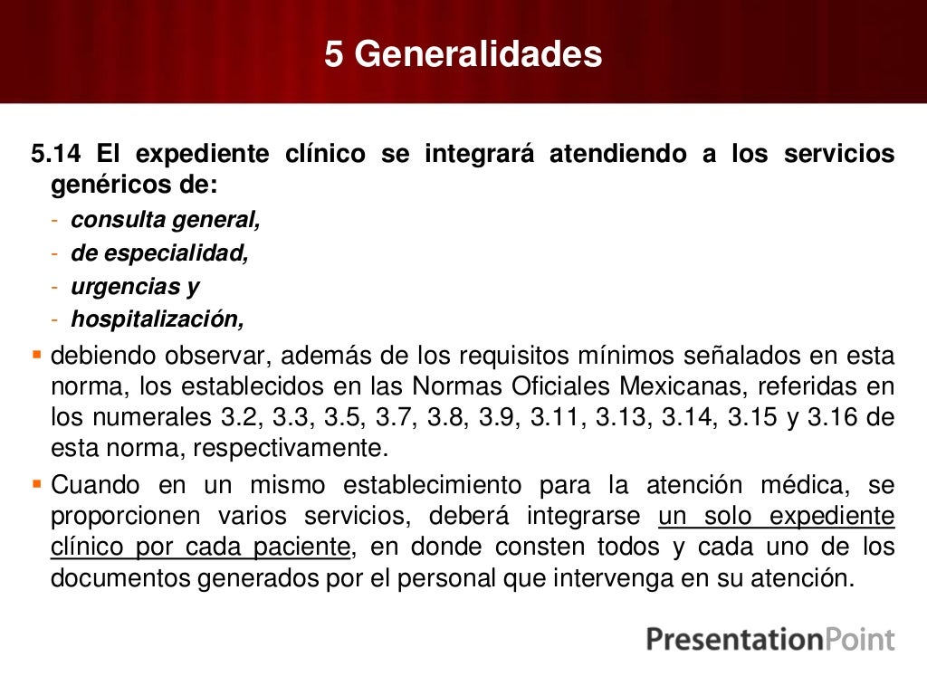 Norma oficial mexicana nom 004ssa32012, del expediente