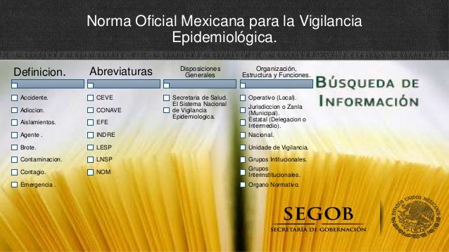 Norma oficial mexicana para la vigilancia epidemiológica