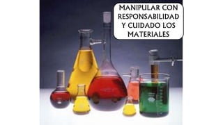 MANIPULAR CON
RESPONSABILIDAD
Y CUIDADO LOS
MATERIALES
 
