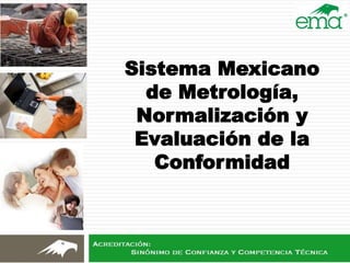 Sistema Mexicano
de Metrología,
Normalización y
Evaluación de la
Conformidad
 