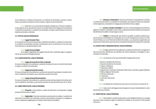 302 303
ESCALAFÓN MAGISTERIAL
de los profesores y auxiliares de educación, en condición de nombrados, cesantes o pensio-
nistas,queprestanoprestaronservicios,desdesuingresoalsectorEducación.
	 5.2.2. Asimismo, es un instrumento de gestión utilizado por el Área de Escalafón o
elquehagasusveces,quepermiteconocerlascaracterísticasdeloslegajosdelosprofesores
y auxiliares de educación, en condición de nombrados, cesantes o pensionistas, así como los
aspectospersonalesylaborales.
5.3.TIPODELEGAJOSPERSONALES
	 5.3.1.LegajoPersonalFísico
Es el conjunto de documentos personales y laborales del profesor y auxiliares de educación,
en condición de nombrados, cesantes o pensionistas, que se incrementan con los que se ge-
nerandurantesuvidalaboralhastaelcese.
	 5.3.2.LegajoPersonalDigital
	 Es el registro digitalizado del Legajo Personal Físico, clasificado según la organiza-
cióndelasseccionesdellegajopersonal.
5.4.CLASIFICACIÓNDELLEGAJOPERSONAL
	5.4.1.Legajopersonaldelservidornombrado:
Eselquecorrespondealosprofesoresyauxiliaresdeeducaciónqueseencuentreejerciendo
elcargoencondicióndenombrados.
	 5.4.2.Legajopersonaldelcesante:
Eselquecorrespondealosprofesoresyauxiliaresdeeducaciónquedejarondeprestarservi-
ciosencalidaddenombradosyquenopercibenpensióndecesantía
	 5.4.3.Legajopersonaldelpensionista:
Eselquecorrespondealosprofesoresyauxiliaresdeeducaciónquedejarondeprestarservi-
ciosencalidaddenombrados,yquepercibenpensióndecesantíadelDecretoLeyN°20530.
5.5.CARACTERÍSTICADELLEGAJOPERSONAL
	 5.5.1. Personal: A cada profesor y auxiliar de educación le corresponde un legajo
personal,deformafísicaydigital.
	 5.5.2. Registrable: Toda documentación perteneciente al profesor o auxiliares de
educación,encondicióndenombrados,cesantesopensionistas,queingresaasulegajoper-
sonal,esregistradaydigitalizadaenelSistemaInformáticodeEscalafón.
	 5.5.3. Dinámico y Sistemático: Toda documentación correspondiente al profesor
y auxiliares de educación, en condición de nombrados, que emitan las IGED será constante-
menteregistradayactualizadaenellegajopersonaldeformafísicaydigital.
	 5.5.4.Accesoymanejorestringido:Elaccesoymanejodellegajopersonalfísicoy
digitalenlasIGEDesrestringido,esdecir,estáacargoexclusivamentedelpersonalresponsa-
bledelÁreadeEscalafónoelquehagasusveces.
	5.5.5. Público: La información que brinda el escalafón es pública, debiendo pro-
porcionarse de conformidad con lo dispuesto en la Ley de Transparencia y Acceso a la Infor-
maciónPública,laLeydeProteccióndeDatosPersonales,ysusrespectivosreglamentos;sin
perjuiciodelainformaciónquesebrindaenelportaldetransparenciaestándardecadaIGED.
5.6.ESTRUCTURAYORGANIZACIÓNDELLEGAJOPERSONAL
	 5.6.1. El legajo personal de los profesores y auxiliares de educación se organiza en
diez (10) secciones, distribución que identifica de manera ordenada y cronológica la docu-
mentaciónincorporada.
	 5.6.2.Lasseccionesenlasqueestádivididoellegajopersonalson:
	 IFiliacióneIdentificaciónPersonal
	 IISituaciónAcadémica(Formación)
	 IIIIngresooReingreso
	 IVTrayectoriaLaboral
	 VAsignacioneseIncentivosTemporales,RetencionesJudicialesypagosindebidos.
	 VIRetiroyRégimenPensionario
	 VIIPremiosyEstímulos
	 VIIISanciones
	 IXLicenciasyVacaciones
	 XOtros
	 5.6.3.LosdetallesdelcontenidodecadasecciónseencuentraenelAnexoN°01.
	5.6.4. Cada sección del legajo personal registra de manera independiente la canti-
daddefoliosquecontiene.
5.7.APERTURADELLEGAJOPERSONAL
	 5.7.1.Todoprofesoryauxiliardeeducacióncuentaobligatoriamenteconunlegajo
personal, el que se apertura según la clasificación señalada en el numeral 5.4 del presente
instructivo.
 