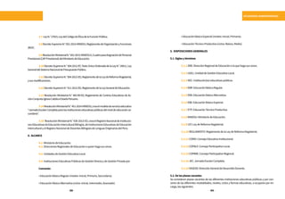 108 109
SITUACIONES ADMINISTRATIVAS
	 3.7 LeyN.°27815,LeydelCódigodeÉticadelaFunciónPública.
	 3.8DecretoSupremoN.°001-2015-MINEDU,ReglamentodeOrganizaciónyFunciones
(ROF).
	 3.9ResoluciónMinisterialN.°052-2015-MINEDUU,CuadroparaAsignacióndePersonal
Provisional(CAPProvisional)delMinisteriodeEducación.
	 3.10DecretoSupremoN.°304-2012-EF,TextoÚnicoOrdenadodelaLeyN.°28411,Ley
GeneraldelSistemaNacionaldePresupuestoPúblico.
	 3.11DecretoSupremoN.°004-2013-ED,ReglamentodelaLeydeReformaMagisterial,
ysusmodificaciones.
	 3.12DecretoSupremoN.°011-2012-ED,ReglamentodelaLeyGeneraldeEducación.
	 3.13 Resolución Ministerial N.° 483-89-ED, Reglamento de Centros Educativos de Ac-
ciónConjuntaIglesiaCatólica-EstadoPeruano.
	 3.14ResoluciónMinisterialN.°451-2014-MINEDU,creaelmodelodeservicioeducativo
“JornadaEscolarCompletaparalasinstitucioneseducativaspúblicasdelniveldeeducaciónse-
cundaria”.
	 3.15 ResoluciónMinisterialN.°630-2013-ED,creaelRegistroNacionaldeInstitucio-
nesEducativasdeEducaciónInterculturalBilingüe,deInstitucionesEducativasdeEducación
InterculturalyelRegistroNacionaldeDocentesBilingüesdeLenguasOriginariasdelPerú.
4. ALCANCE
	 4.1.MinisteriodeEducación.
	 4.2.DireccionesRegionalesdeEducaciónoquienhagasusveces.
	 4.3.UnidadesdeGestiónEducativaLocal.
	 4.4.InstitucionesEducativasPúblicasdeGestiónDirectaydeGestiónPrivadapor
	 Convenio:
	 •EducaciónBásicaRegular(niveles:Inicial,Primaria,Secundaria).
	 •EducaciónBásicaAlternativa(ciclos:Inicial,Intermedio,Avanzado).
	 •EducaciónBásicaEspecial(niveles:Inicial,Primaria).
	 •EducaciónTécnico-Productiva(ciclos:Básico,Medio).
5. DISPOSICIONESGENERALES
5.1.Siglasytérminos
	 5.1.1DRE:DirecciónRegionaldeEducaciónolaquehagasusveces.
	 5.1.2UGEL:UnidaddeGestiónEducativaLocal.
	 5.1.3IIEE.:Institución(es)educativaspúblicas.
	 5.1.4EBR:EducaciónBásicaRegular.
	 5.1.5EBA:EducaciónBásicaAlternativa.
	 5.1.6EBE:EducaciónBásicaEspecial.
	 5.1.7ETP:EducaciónTécnicoProductiva.
	 5.1.8MINEDU:MinisteriodeEducación.
	 5.1.9LEY:LeydeReformaMagisterial.
	 5.1.10REGLAMENTO:ReglamentodelaLeydeReformaMagisterial.
	 5.1.11CONEI:ConsejoEducativoInstitucional.
	 5.1.12COPALE:ConsejoParticipativoLocal.
	 5.1.13COPARE:ConsejoParticipativoRegional.
	 5.1.14JEC:JornadaEscolarCompleta.
	 5.1.15DIGEDD:DirecciónGeneraldeDesarrolloDocente.
5.2.Delasplazasvacantes
Se consideran plazas vacantes de las diferentes instituciones educativas públicas y por con-
venio de las diferentes modalidades, niveles, ciclos y formas educativas, a ocuparse por en-
cargo,lassiguientes:
 