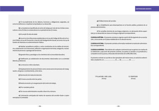 172 173
CONTRATACIÓN DOCENTE
	 a) El incumplimiento de los deberes, funciones y obligaciones asignadas, así
comolaineficienciaoineptitudcomprobadaensudesarrollo.
	 b)Lainasistenciainjustificadaalcentrodetrabajopormásdetres(3)díasconse-
cutivosocinco(5)díasnoconsecutivosenunperiododedos(2)meses.
	 c)Alcumplir65añosdeedad.
	 d)IncurrirenlasinfraccionesestablecidasenlaLeydelCódigodeÉticadelaFun-
ciónPública,laLeydePrevenciónySancióndelHostigamientoSexual,asícomoalaLeyde
GestióndeInteresesenlaAdministraciónPública.
	 e) Realizar proselitismo político o actos constitutivos de los delitos de terroris-
mo,colaboraciónconelterrorismo,afiliaciónaorganizaciónterrorista,instigación,recluta-
mientodepersonasoapologíadelterrorismo.
	 f)Agresiónfísicaypsicológicaalosmiembrosdelacomunidadeducativa.
	 g) Falsificación y/o adulteración de documentos relacionados con su actividad
laboralyprofesional.
	 h)Larenunciaoretirovoluntario.
	 i) Desplazamiento de personal titular como consecuencia de procesos de reasig-
nación,reingresoonombramiento,entreotros.
	 j)Disminucióndemetasdeatención.
	 k)Elmutuoacuerdoentrelaspartes.
	 l)Reestructuracióny/oreorganizacióndelcentrodetrabajo.
	 m)Pormandatojudicial.
	 n)Porrecursoadministrativoresueltoafavordeuntercero.
	 o) Culminación anticipada del motivo de ausencia del servidor titular a quien
reemplazaelcontratado.
	 p)Elfallecimientodelservidor.
	 q) La inhabilitación para desempeñarse en la función pública, producto de un
procesoadministrativo.
	 r) Por acreditar dominio de una lengua originaria y no demuestre dicha capaci-
dady/onodesarrollelasclasesenlalenguaoriginariacorrespondiente.
CLÁUSULASÉTIMA.-Elpresentecontratoesvigenteapartirdeldíasiguientedesususcrip-
ción,odeacuerdoconelplazoestablecidoenlacláusulatercera.
CLÁUSULAOCTAVA.-Elpresentecontratoseformalizamediantelaresoluciónadministra-
tivacorrespondiente.
CLÁUSULA NOVENA.- Paraefectos decualquiercontroversiaque segenere con motivo de
la celebración y ejecución del presente contrato, las partes se someten a la jurisdicción y
competenciadelosjuecesytribunalesdeldomiciliodelaDRE/GRE/UGEL.
El presente contrato se suscribe en dos ejemplares del mismo tenor, en señal de conformi-
dadyaceptación,en...............................,el........de......................de……..
TITULARDRE/GRE/UGEL
	 (Firma)	
ELPROFESOR
(Firma)
 