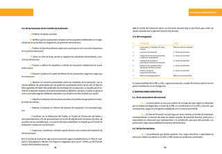 112 113
SITUACIONES ADMINISTRATIVAS
5.6.DelasfuncionesdelosComitésdeEvaluación
	 a)Publicarlasplazasvacantes.
	 b)Verificarquelospostulantescumplanconlosrequisitosestablecidosenelregla-
mentodelaLeydeReformaMagisterialylapresentenormatécnica.
	 c) Publicar la lista de profesores aptos para participar en los concursos respectivos
ensuportalinstitucional.
	 d) Llevar un Libro de Actas, donde se registran las actividades desarrolladas y ocu-
rrenciasdelproceso.
	 e) Evaluar y calificar los requisitos y criterios de evaluación establecidos en la pre-
sentenorma.
	 f)ElaborarypublicarelCuadrodeMéritosdelospostulantes,segúnloscargosque
seconvocaron.
	 g) Absolver los reclamos presentados contra los resultados de la evaluación. Los re-
clamos deberán ser presentados por los profesores postulantes dentro de los tres (3) días há-
bilessiguientesdehabersidopublicadoslosresultadosdelaevaluación.LoresueltoporelCo-
mitédeEvaluaciónrespectoalreclamopresentadoesdefinitivo,siempreycuandoseajusteal
marconormativovigente;debiendoresponderalosreclamosescritostambiénporescrito.
	 h)Adjudicarmedianteactalasplazasvacantesalosprofesoresganadoresenestric-
toordendeméritos.
	 i) Elaborar y presentar un informe del proceso de evaluación a la autoridad supe-
rior.
	 j) Coordinar con la Defensoría del Pueblo, la Fiscalía de Prevención del Delito u
otraautoridadlocal,afindequeparticipenenelactodeadjudicacióndeplazasvacantes,de
acuerdoconsuscompetencias.LaausenciadeestasautoridadesnoimpidequeelComitéde
Evaluacióncumplaconsusfunciones.
	 k)Supervisar,monitorearybrindarsoportetécnicoalosComitésdeEvaluaciónde
menorjerarquía.
5.7.ElComitédeEvaluaciónrigesufuncionamientosegúnloestablecidoenelTítuloII,Capí-
tuloIIySubcapítuloV,referidoalosÓrganosColegiados,delaLeyN.°27444,LeydelProcedi-
mientoAdministrativoGeneral.
5.8. El Comité de Evaluación ejerce sus funciones durante todo el año fiscal, para cubrir las
plazasvacantesquesegenerenduranteeseperiodo.
5.9.Delcronograma
N.° ACTIVIDADES	 PLAZOS
Convocatoria y Publicación de plazas
vacantes
Publicación derelación depostulantes
ycalificacióndeexpedientes
Publicaciónderesultadosy
presentaciónyabsolucióndereclamos
Publicaciónderesultadosfinalesy
adjudicacióndeplazasvacantes
Emisiónyentregade
resolucionesdirectorales
Informealaautoridadsuperior
Inscripcióndepostulantes
Últimodíahábildenoviembre
1.ª semanadediciembre
2.ª semanadediciembre
3.ª semanadediciembre
4.ª semanadediciembre
Últimasemanadediciembre
1.ª semanadediciembre
1
2
3
4
5
6
7
EsresponsabilidaddelaDREoUGEL,segúncorresponda,cumplirdemaneraestrictaconlos
plazosestablecidosenelcronograma.
6.DISPOSICIONESESPECÍFICAS
6.1.Delaconvocatoriadelconcurso
	 6.1.1 La convocatoria al concurso público de encargo de cada región es efectuado
por los Gobiernos Regionales, a través de la DRE, en coordinación con la UGEL y las II.EE. que
correspondan,segúnelcronogramaestablecidoenelnumeralprecedente.
	 6.1.2 El Área de Personal o la que haga sus veces remitirá al Comité de Evaluación
correspondiente, la relación de todas las plazas vacantes de personal directivo, jerárquico y
especialistas en educación que correspondan a su jurisdicción, para que este proceda a su
publicación,bajoresponsabilidadfuncionalyadministrativa.
6.2.Delasinscripciones
	 6.2.1 Los profesores que deseen postular a los cargos directivos o especialista en
educacióndebeninscribirseenlaUGELoDREdondesonprofesoresnombrados.
 