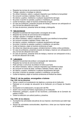 Normas de Convivencia Institucional